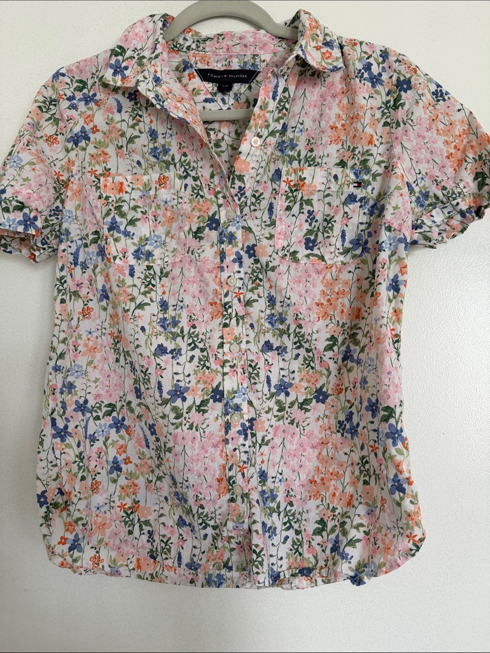Tommy Hilfiger Multicolor Floral Short-Sleeve Button-Down Shirt